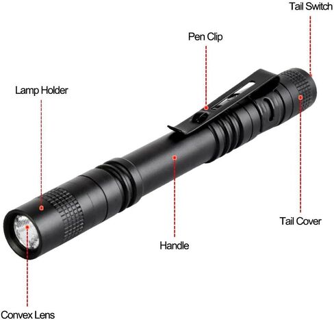 Pen Flashlight, 2 PCS Led Pen Light Flashlights with Clip in Kuwait