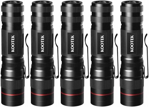 Kootek Mini LED Flashlights Pocket Pen Flashlight 5 Pack مقاوم للماء Zoomable مشرق مصباح يدوي للأطفال الأطفال في الهواء الطلق المشي لمسافات طويلة ركوب الدراجات التخييم ركوب الدراجات ضوء الطوارئ (0.83 بوصة واسعة) in Kuwait