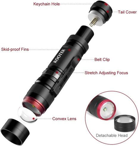 Kootek Mini LED Flashlights Pocket Pen Flashlight 5 Pack مقاوم للماء Zoomable مشرق مصباح يدوي للأطفال الأطفال في الهواء الطلق المشي لمسافات طويلة ركوب الدراجات التخييم ركوب الدراجات ضوء الطوارئ (0.83 بوصة واسعة) in Kuwait