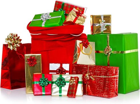 60 قطعة من أقواس تغليف عيد الميلاد ذاتية اللصق أقواس هدايا معدنية وشرائط تجعيد عيد الميلاد بطول 131 قدم لصالح حفلة عيد الميلاد in Kuwait