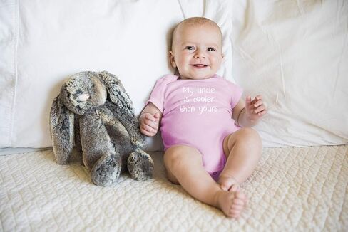 My Uncle is Cooler Than Yours Cute Funny for Nephew Niece Uncle Drinking Buddy One-Piece Baby Bodysuit in Saudi Arabia