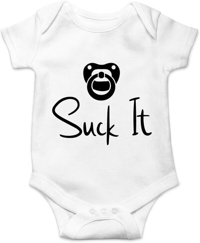 CBTwear Suck It - Funny Newborn Pacifier Punk Gift Idea - Cute Infant One-Piece Baby Bodysuit in Saudi Arabia