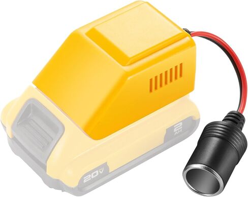 LINGYUE 20V Battery Converter for Dewalt Lithium Battery to 12V 12A，Power Wheel Adapter with Cigarette Lighter Interface for Car Appliances in Saudi Arabia