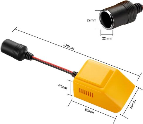 LINGYUE 20V Battery Converter for Dewalt Lithium Battery to 12V 12A，Power Wheel Adapter with Cigarette Lighter Interface for Car Appliances in Saudi Arabia