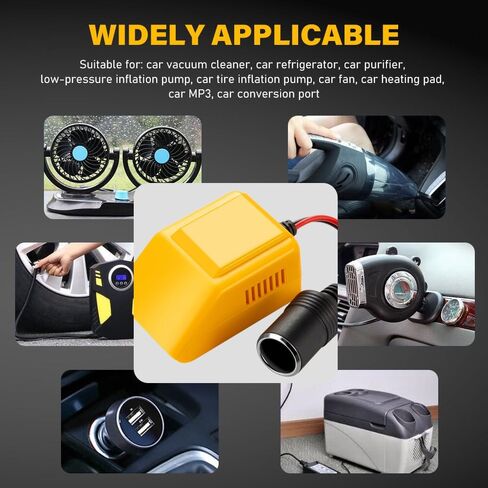 LINGYUE 20V Battery Converter for Dewalt Lithium Battery to 12V 12A，Power Wheel Adapter with Cigarette Lighter Interface for Car Appliances in Saudi Arabia