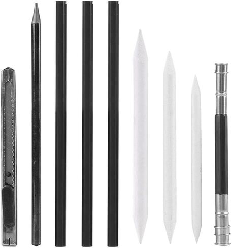 Hilitand 33pcs H&B Professional Sketching Drawing Pencils Kit Set Art Supplies Students Painting Tools and Kit Bag Graphite Charcoal Pencils Set in Saudi Arabia
