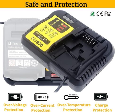 SWIDAN Charger Compatible with de-Walt 20V 12V 60v MAX Lithium-ion Batteries DCB206 DCB230 DCB240 DCB612 DCB609 DCB606 Replacement for DCB112 DCB115 DCB107 DCB101 DCB105 20V 12V Battery Charger in Kuwait