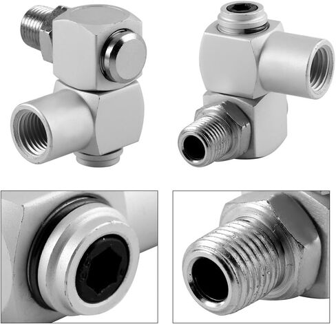 4 قطعة الألومنيوم 1/4 "تركيبات خرطوم الهواء 360 درجة أدوات الهواء المحمولة أداة الهواء قطب موصل تركيبات الهواء محول ملحقات المنزل in Saudi Arabia