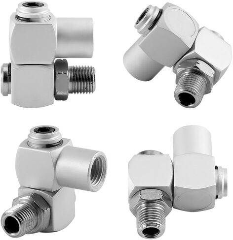 4 قطعة الألومنيوم 1/4 "تركيبات خرطوم الهواء 360 درجة أدوات الهواء المحمولة أداة الهواء قطب موصل تركيبات الهواء محول ملحقات المنزل in Saudi Arabia