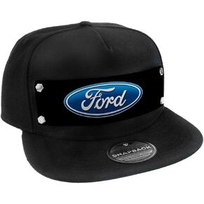 Buckle-Down Snapback Hat-Ford Oval Logo Black/Blue