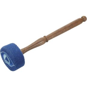 MECCANIXITY Brown Flannel and Peach Wood Yellow Sound Bowl Drum Stick for Meditation Yoga Relax