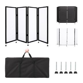 DJ Facade Booth Portable DJ Event Booth Foldable Cover Screen Metal Frame Booth Black White Scrims Front Board Video Light Projector Display Scrim Panel with Carry Bag in Saudi Arabia