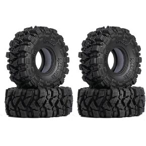 DJCRAWLER 64 * 25mm Super Soft Mud Tires and Purple Silicone Rubber Inserts Set for TRX4M 1/18 1/24 RC Crawler Car Axial SCX24 FMS FCX24 AX24 Upgrade Wheel, Rock Crawler Tyres