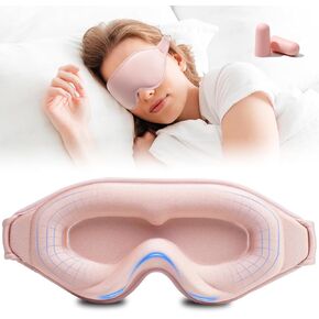 3D Sleep Mask for Men Women, Blackout Eye Mask for Sleeping,Zero Eye Pressure Eye Covers with Adjustable Strap, Soft & Breathable Sleeping Mask for Yoga, Travel, Nap