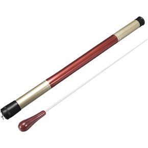 uxcell Music Conductor Baton 38cm/15inch Length Red Resin Handle Music Conducting Baton with Baton Case