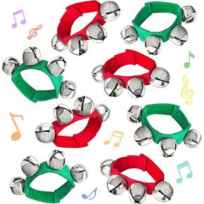 8 Pcs Band Wrist Bells,Christmas Wrist Bells,Jingle Bells Musical Instrument Percussion for Christmas Party Favors Toys,Birthday Gifts