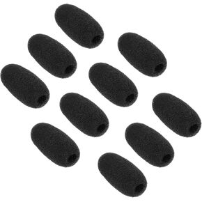 10 Pack Mini Foam Windscreen for Headset Microphone High Density Thick and Breathable Mic Covers for Protection of Variety Small Lapel and Lavalier Handheld Microphones