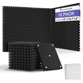 50 Pack Sound Proof Foam Panels for Walls, 2" x 12" x 12" Acoustic Foam Panels, High Density Fire Resistant Egg Crate Foam, Noise Dampening Sound Absorbing, Soundproof Wall Panels for Studio