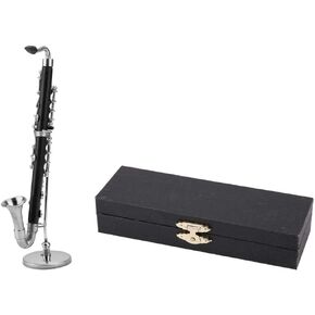 Clarinet Instrument,Bass Clarinet Model, Collections Attractive Delicated Mini Musical Instruments Display, Ornaments, for Friends Music Lover