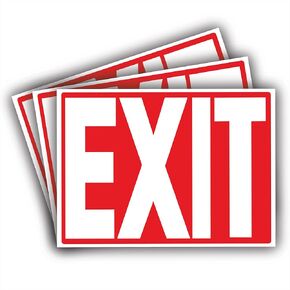 Emergency Exit Only Sign Stickers, Exit Signs Designed as per NFPA Safety Standards (10 x 7 inches)