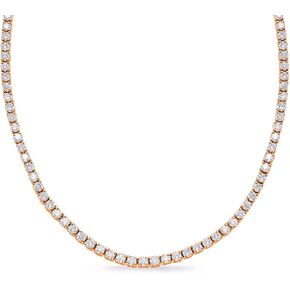 3 to 20 Carat NATURAL REAL Round 14K White Gold 17 "Uniform Straight Diamond Tennis Riviera Necklace (H-I Color, SI1-SI2 Clarity) Graduating Ultra Premium Collection 4 Prong