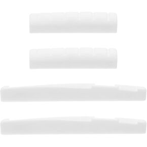 SING F LTD 2 Sets Guitar Cow Bone Nut Bridge Kit Ox Bone Nut Ox Bone Saddle 6 String Acoustic Guitar Bone Bridge Nut Saddle Folk Guitar Accessories, Unbleached