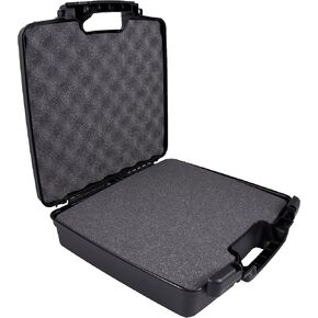 CASEMATIX Hard Travel Case with Foam and Padlock Rings - Customizable Foam Fits Pico Mobile Projectors, Recorders, Microphones and More Small Electronics & Accessories up to 13.25" x 10.5" x 2"