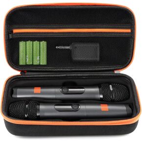 Wireless Microphone Case Compatible with J B L Wireless Two Microphone System, Portable Handheld Dual Mic Travel Storage Bag for Singing or Karaoke for Receivers, Adapters(Box Only)(STYLE:A)