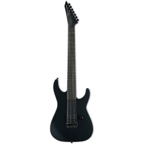 ESP Guitars Baritone Metal 7-String Electric Guitar, Black Satin, Right (LM7BHTBKMBLKS)