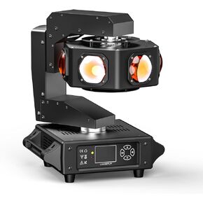 Moving Head Light 6 x 40W RGBW Stage Lighting DJ Lights Beam Spotlight 14/16 CH Wash Light with DMX and Sound Activated for Church Wedding Parties Live Show Bar