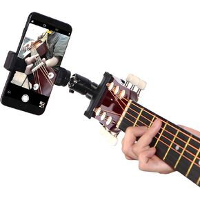 Guitar Beginners Kits - 1 Guitar Bass Head Phone Holder for Live Broadcast Video Recording,1 Guitar Electronic Tuner With Free Guitar Picks,Compatible Guitar/Electric Guitar/Bass/Ukulele