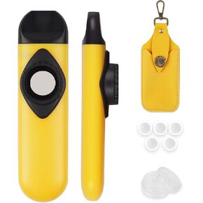 Kazoo with Leather Case for Kids and Adults with 5 Membranes, Neck Hanging Lace and Pocket Bag, A Musical Instrument Gift for All Ages(1-White)
