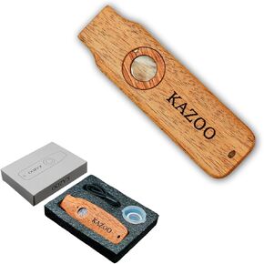 Wood Kazoos,Kazoo Musical Instruments with 10 Membranes,Beginners of Musical Instruments,Sling Design Kazoos for Adults/Music Lovers (Style 1)