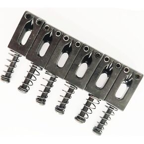 sdwutong Set of 6 Double Locking Systyem Locked Saddles with Wrench for Floyd Rose 10.5mm Guitar Tremolo Bridge Saddles Black