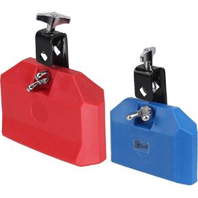Bstinay 2PCS Plastic Musical Percussion Block 170×150×50MM Jam Block 150×120×40MM Red & Blue