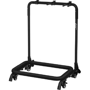 Foldable 3 Guitar Stand Rack, Upgraded Triple Guitar Stand Rack with Wheels, Portable Multi Guitar Organizer, Guitar Storage Rack for Multiple Guitars – Three Guitar Racks for Home and Studio Use