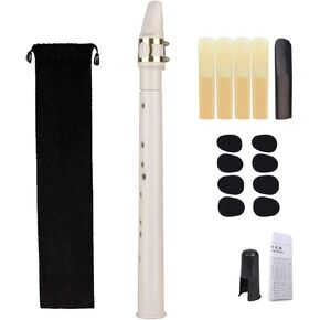 Pocket Saxophone Kits with Mouthpiece, Reeds, Carrying Bag, Mini Sax Portable Woodwind Instrument for Instrument Players, Coffee
