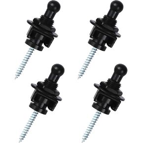 4Pcs Yootones Metal Premium Guitar Strap Locks & Buttons Security Quick Release Straplocks Strap Adapter Compatible with Electric Guitar Bass Ukulele (Black)