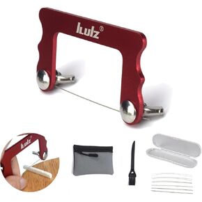 Guitar Nut Slotting File Set - iLuiz Pro-Grade 6pc Electric, Diamond-Coated Stainless Steel, Sizes 0.010"-0.046" - with Storage Bag & Cleaning Brush, Ideal Guitar Tool for Light Strings