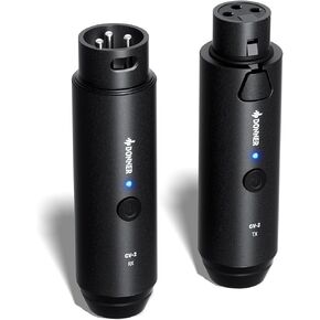 Donner Wireless XLR Microphone Transmitter Receiver, 2.4GHz Plug-on Wireless Microphone Adapter with 24-bit/192kHz High-Resolution for Dynamic Microphone, Audio Mixer, PA System, Camera (CV-2)