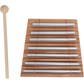 Tyenaza Hand Chime Bell, 7 Tone Energy Chime Table Top Bar Chime Wind Chime Wooden Percussion Instrument with Mallet for Classroom Management Meditation Yoga