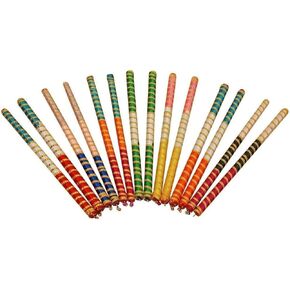 Craftsofindia® Colorful Decorated Wooden Dandiya Stick 2 pcs (1 Pair) Dandia Stick for Navratri Dandiya Garba Dance