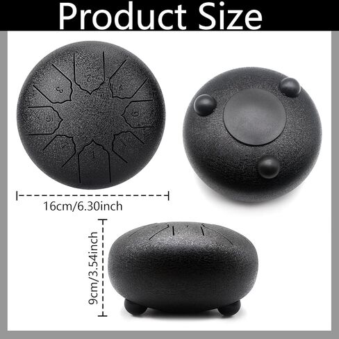 Anvin Mini Steel Tongue Drum 3 بوصة 6 ملاحظات طبلة يد معدنية مع مطرقة طبل كتاب الموسيقى طبل المطر أدوات شفاء الصوت للتأمل واليوجا زن هدايا الترفيه (الأزرق الداكن) in Kuwait