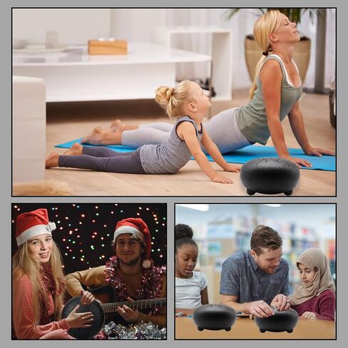 Anvin Mini Steel Tongue Drum 3 بوصة 6 ملاحظات طبلة يد معدنية مع مطرقة طبل كتاب الموسيقى طبل المطر أدوات شفاء الصوت للتأمل واليوجا زن هدايا الترفيه (الأزرق الداكن) in Kuwait