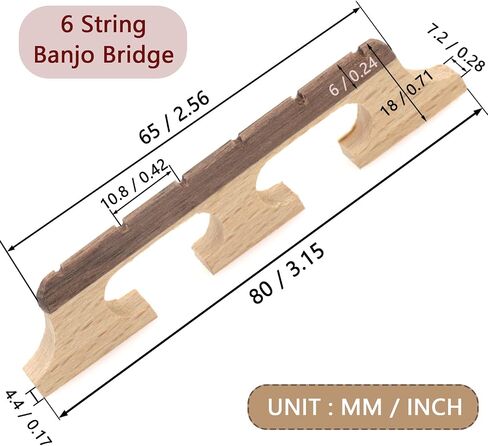 4-String Banjo Bridge, 2-Pack Ebony Maple Banjolele Bridges, Universal Fit Parts & Accessories in Saudi Arabia