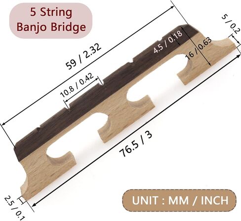 4-String Banjo Bridge, 2-Pack Ebony Maple Banjolele Bridges, Universal Fit Parts & Accessories in Saudi Arabia