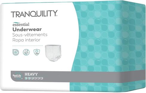 Tranquility Essential Adult Absorbent Underwear, Pull On with Tear Away Seams, Heavy Absorbency, X-Large (48"-66") - 14 ct (Pack of 4) in Saudi Arabia