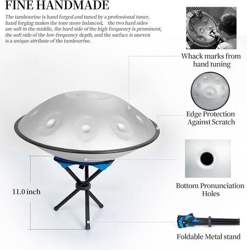 Rain Drum for Outside Garden 6 Inch 8 Note Steel Tongue Drum with Storage Bag,Chakra Drum for Rain Outdoor, Rain Drum for Garden Instrument for Meditation or Yoga Navy Blue in Saudi Arabia