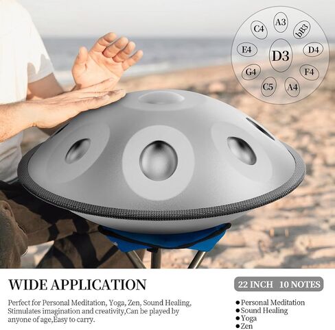 Rain Drum for Outside Garden 6 Inch 8 Note Steel Tongue Drum with Storage Bag,Chakra Drum for Rain Outdoor, Rain Drum for Garden Instrument for Meditation or Yoga Navy Blue in Saudi Arabia