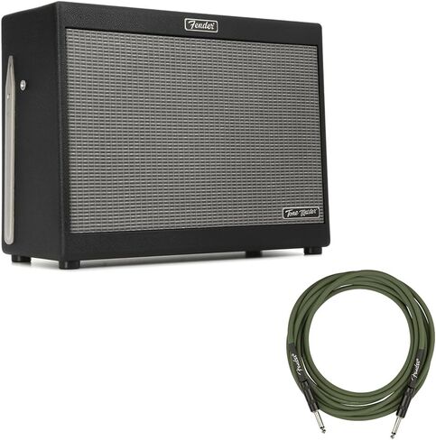 Fender Tone Master FR-12 1,000-watt 1 x 12-inch Powered Guitar Cabinet Bundle with Fender Joe Strummer Instrument Cable (13ft) Straight/Straight, Drab Green in Saudi Arabia